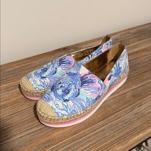 Lilly Pulitzer Size 8.5 Marlo Espadrilles Saltwater Blue